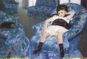 Mary Cassatt Little Girl in a Blue Amchair Spain oil painting artist